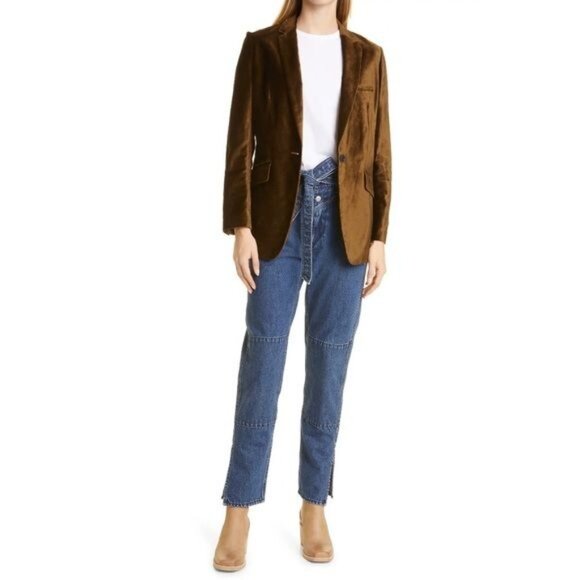 RAG & BONE Mia Yoke Straight Leg Jeans belts tie at waist clean Vincent wash 27 - Picture 12 of 12